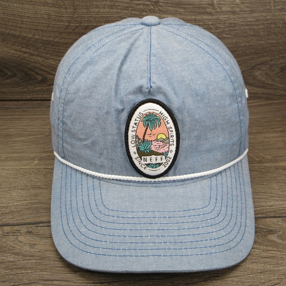 Neff Hat Cap Mens Adjustable Snap Back Blue Surf Streetwear Skate Snowboard Y2K